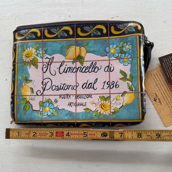 Patricia Nash Cassini Limoncello Picture Postcard Clutch Wristlet Leather NEW - Picture 5 of 11